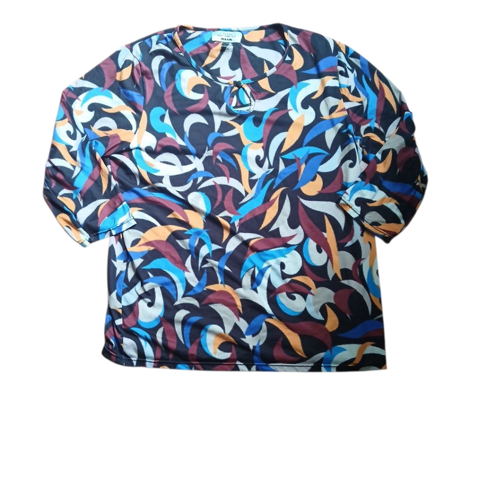 💙Alia‎ Multicolor Abstract Pattern Top